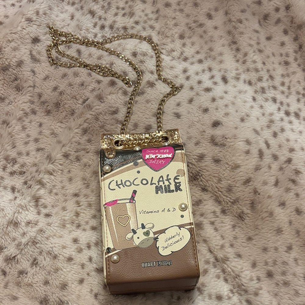 NWT Betsey Johnson chocolate milk crossbody bag